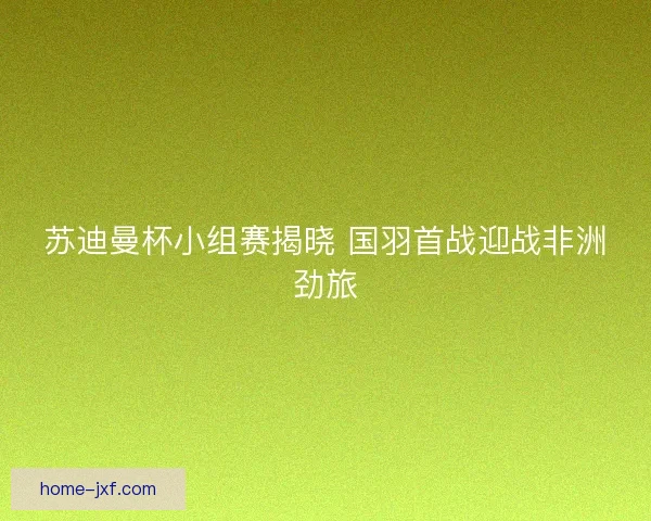 苏迪曼杯小组赛揭晓 国羽首战迎战非洲劲旅